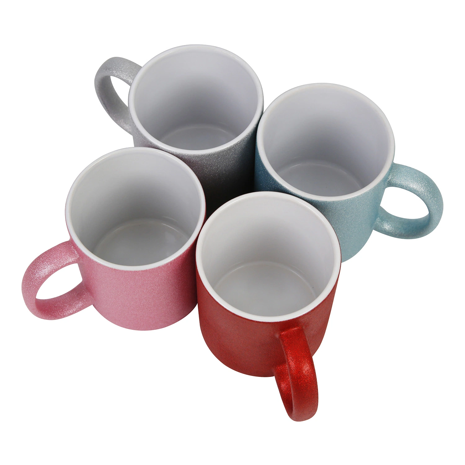 Wholesale/Supplier Promotion 11oz Neon Color Ceramic Glitter Handle Blank Coffee Mugs for Sublimation Printing