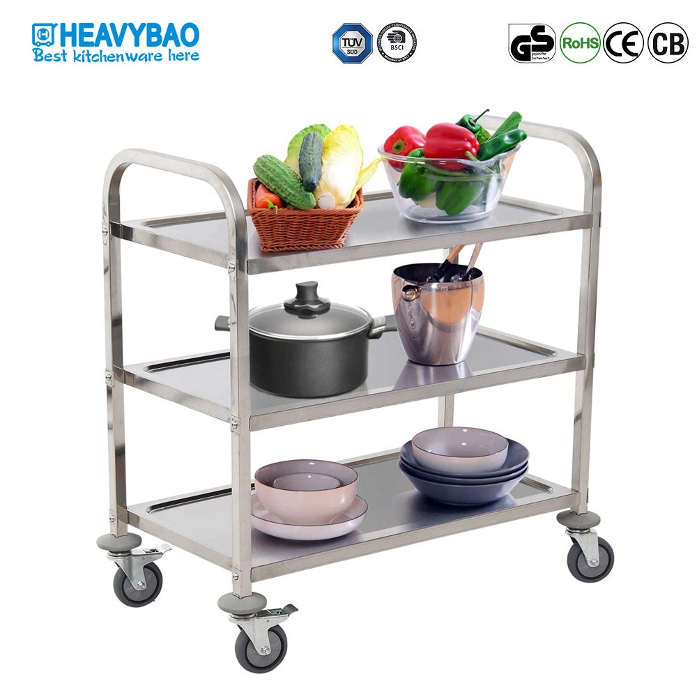 Heavybao Hotel Catering Stainless Steel Square Tube Service Trolley