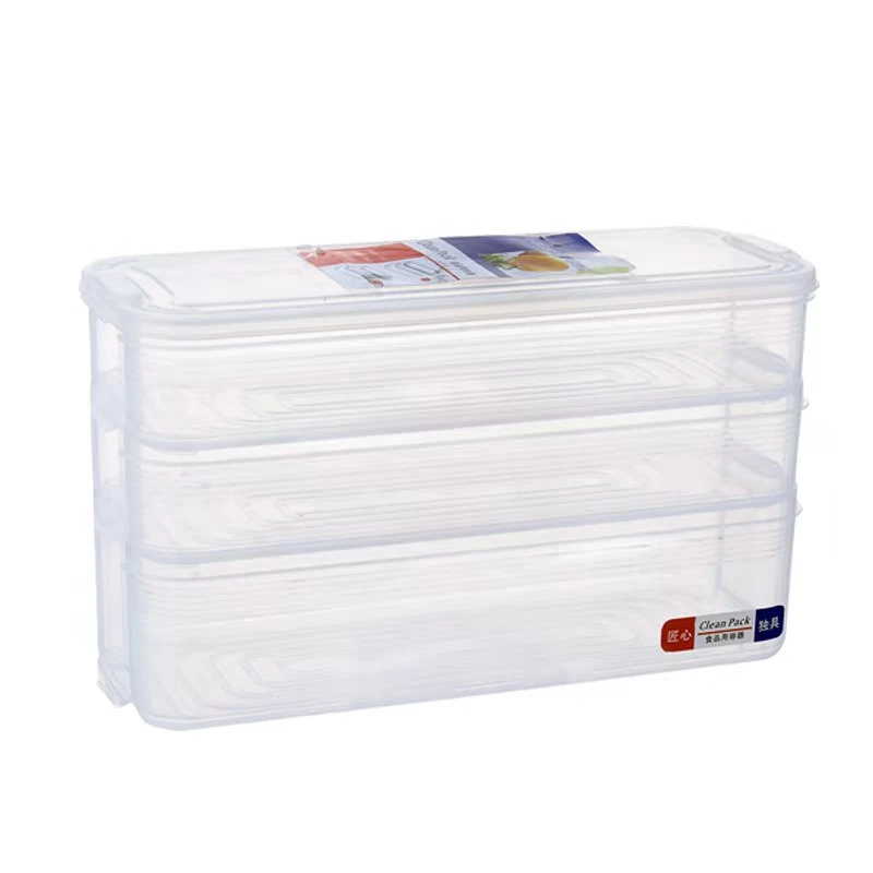 Japanese-Style Kitchen Three-Layer with Lid Egg Dumplings Food Storage Refrigerator Preservation Box