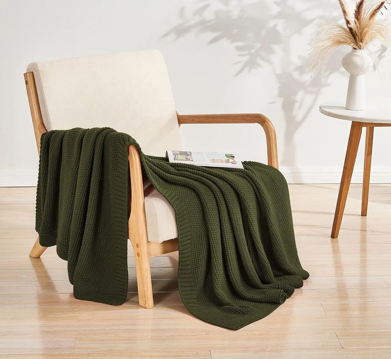 Factory Customization Polyester Knit Throw Blanket Weighted Knitted Blanket Home Textile