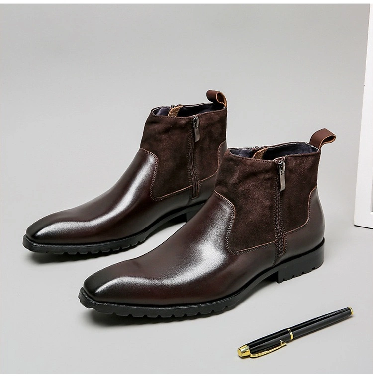 Nobleness Charming Top Rank Leather Boots Winter Men Shoes Dress Loafer Fashion Casual Shoe British Mens Shoes Footwear Riding Boot