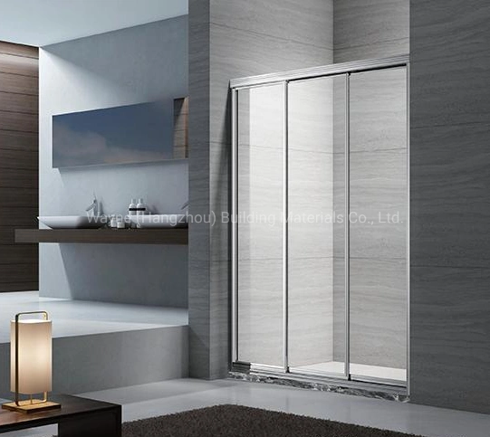 Black Matt Design Aluminium Simple Shower Room with Sliding Glass Door Tempered Glass with BS6206 En12150 Certificate From Original Factory Direct Good Price