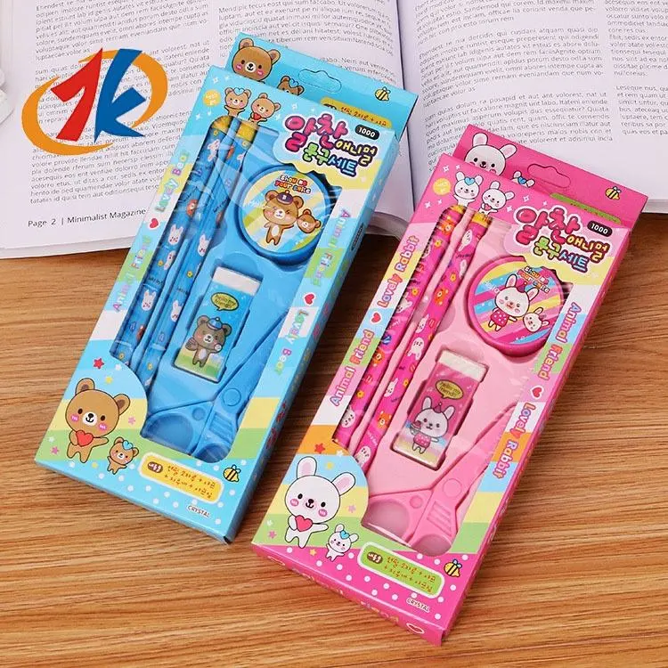 2023 New Kids Promotional Gifts Creative Stationery Five-Piece Set Stationery Toys Educational Toys