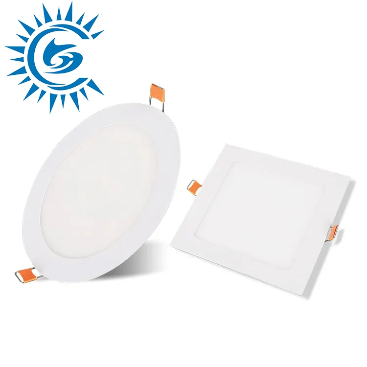 Downlight redondo quadrado de iluminação profissional, branco, 12 W, 15 W, 18 W, 24 W. Luz do painel LED