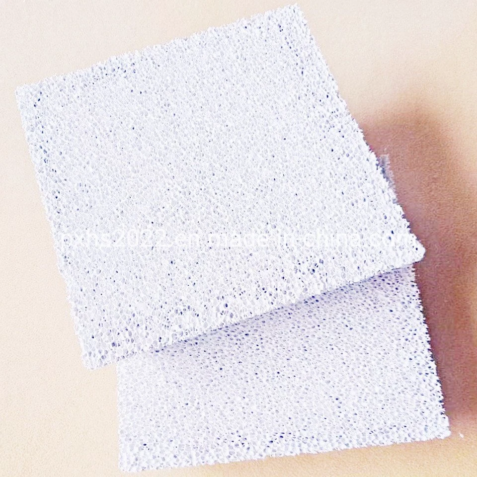 12*12*2inch 10-60ppi Ceramic Foam Filter Alumina Oxide Material