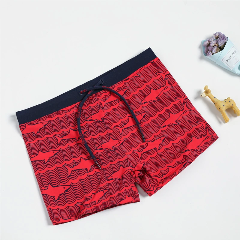 Maillot De Bain Boy Swim Suits Boxer Trunks Swimsuit Surf Banadores Red Whale Swim Shorts
