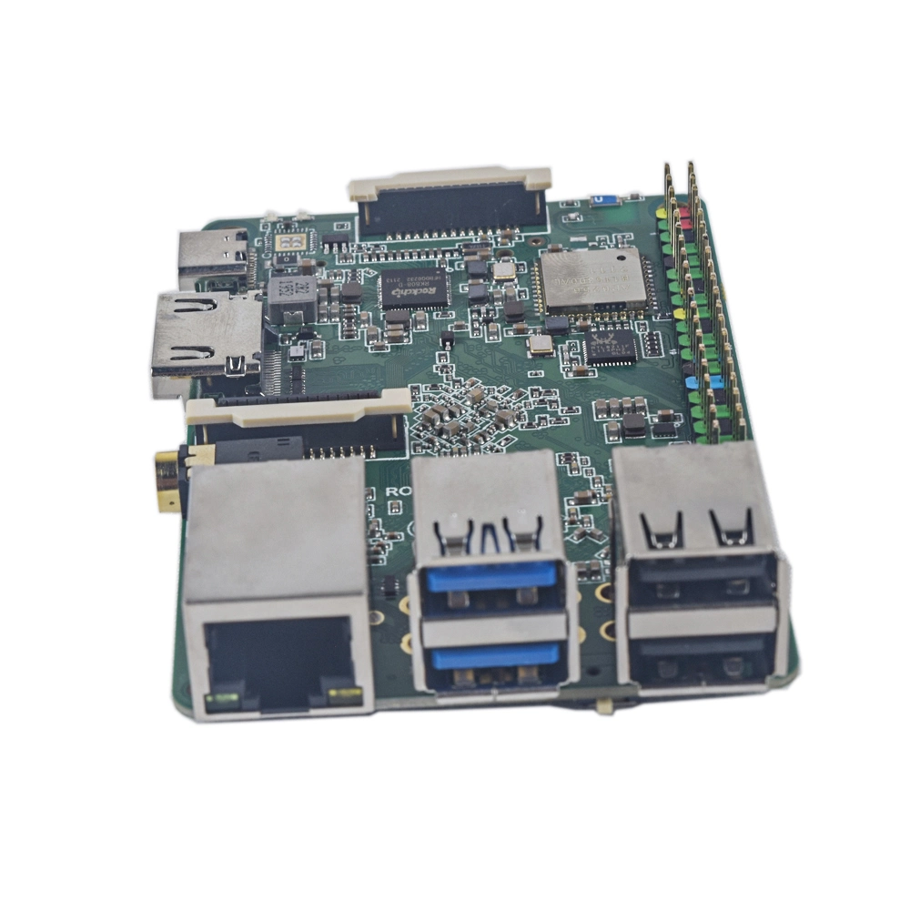 Rock Pi 4b V1.4 Rockchip Rk3399 Arm Cortex Six Core كمبيوتر SBC/Single Board متوافق مع العرض الرسمي لعنب التوت