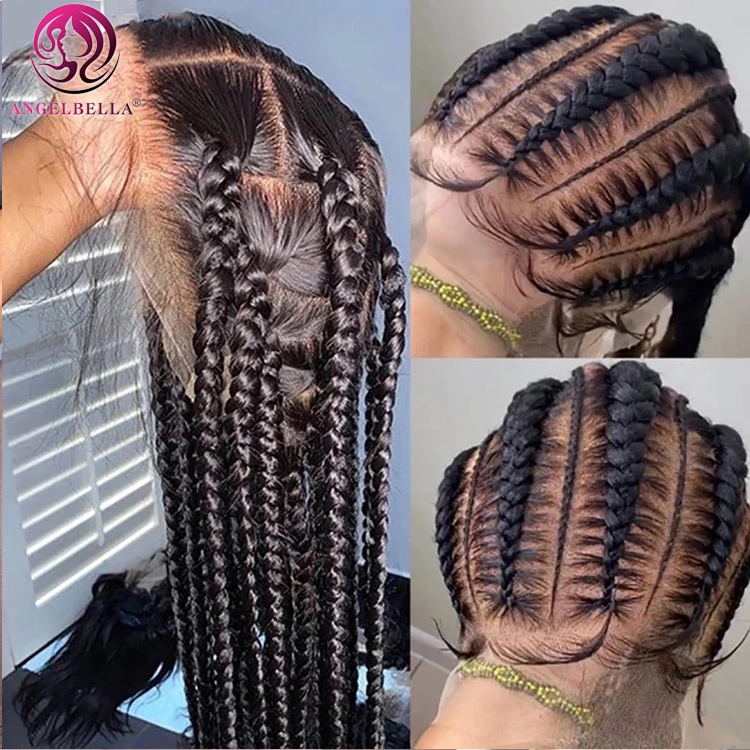 Angelbella Vendor Glueless Raw Virgin Wig, HD Full Lace Front Braided Wigs, Human Braiding Hair Braid Wig for Black Women