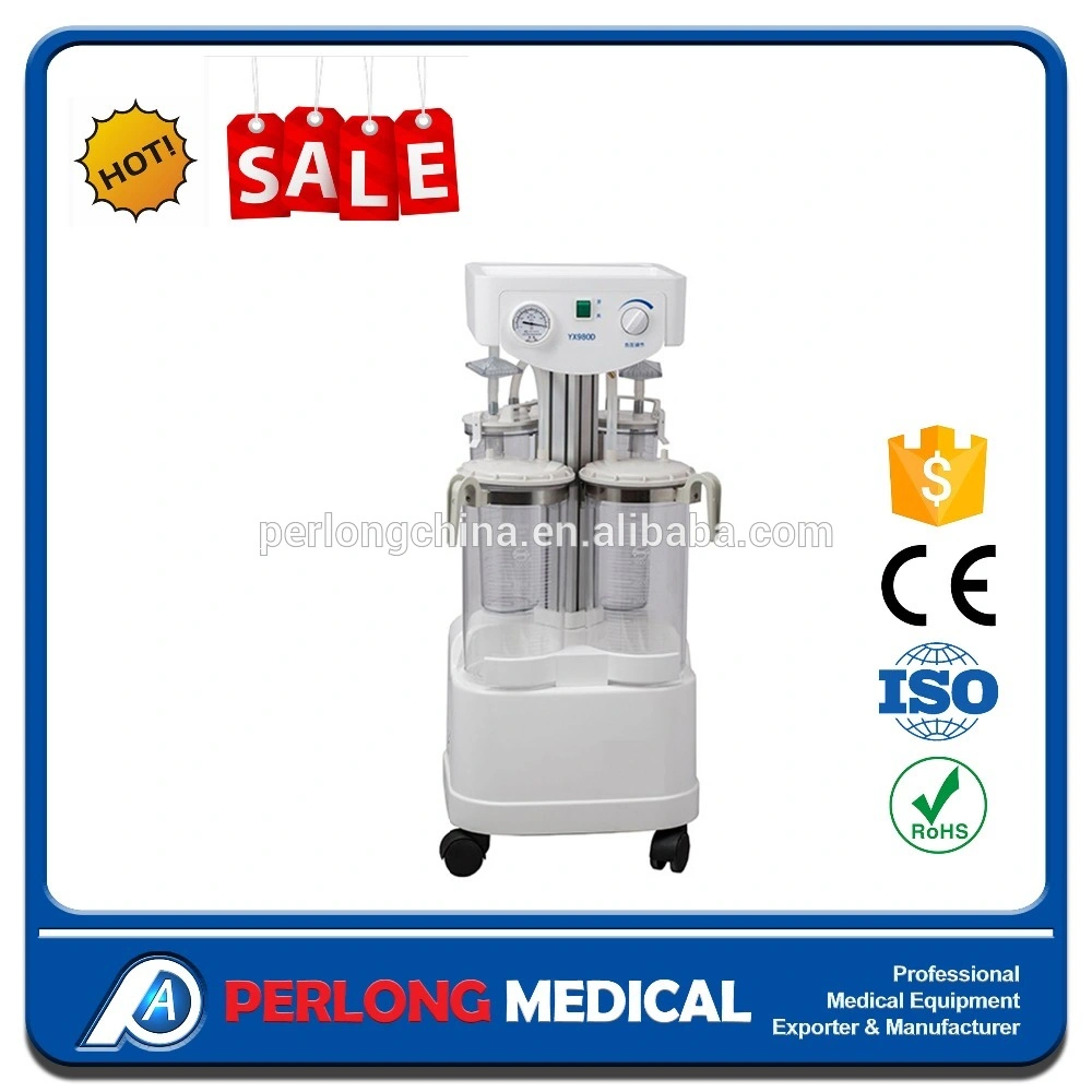 Yx980d Mobile 4 Bottles Surgical Suction Pump Surgical Suction