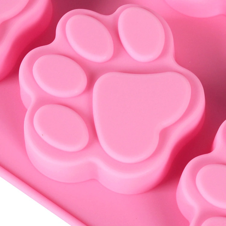 En Stock Bakeware de silicona de grado alimentario de silicona con forma de pata de perro gato molde jabón