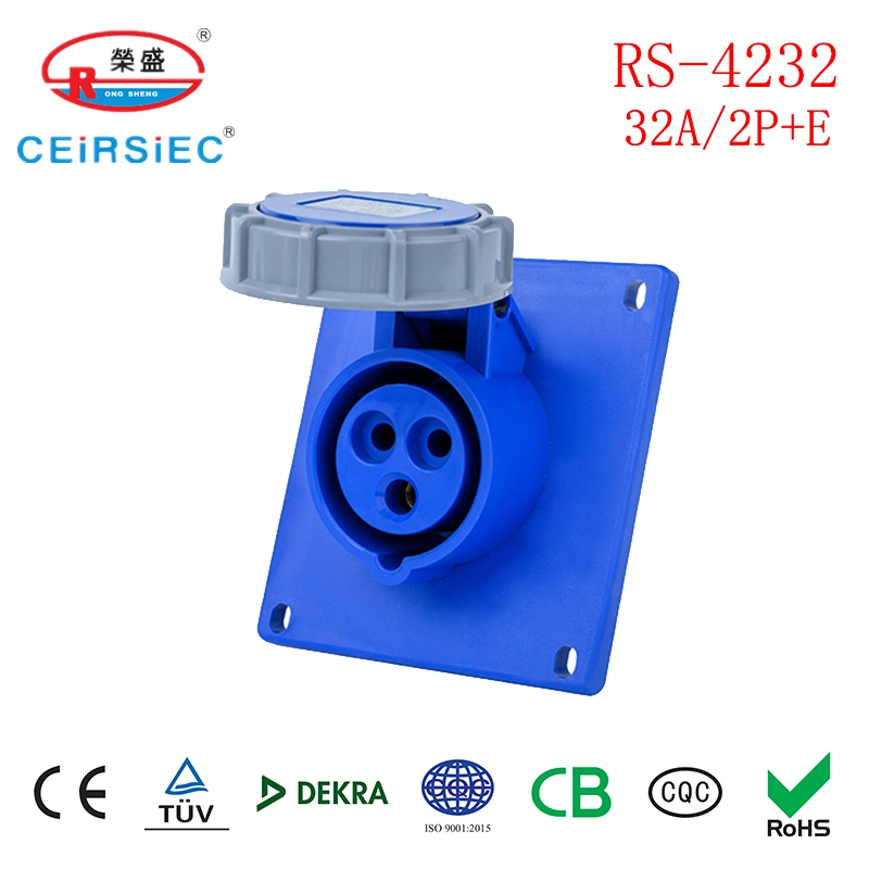 32A 3p Flame Socket Industrial Socket Electrical Socket European Standard Socket Panel Mount Socket for Enclosure