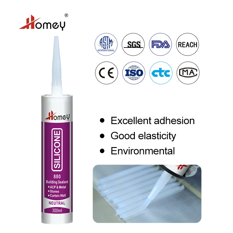 Homey Quality Weatherproof Silicone Sealant Clear for PVC Pipe Duct