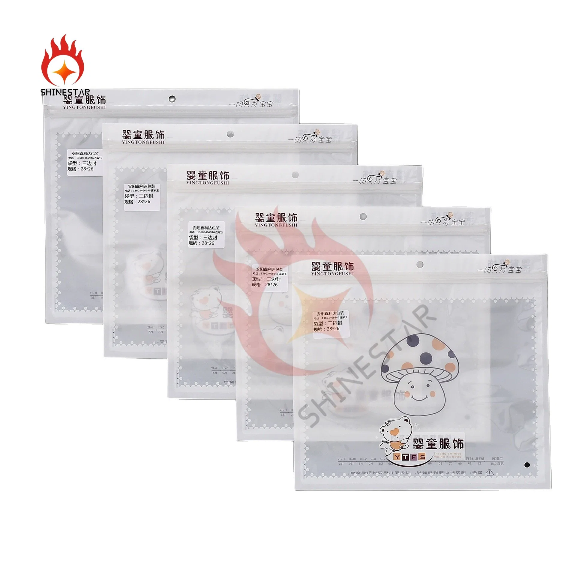 Universal Transparent Self-Sealing Clear PE Packaging Bag for Infants and Children with Euro- Hole