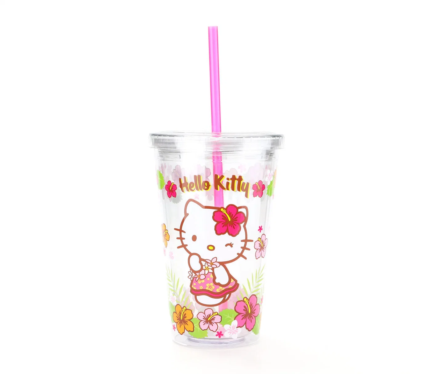 Wholesale/Supplier Heat Transfer Printing Logo Double Wall 16oz Custom Printing Clear Plastic Tumbler Water Bottle with Straw