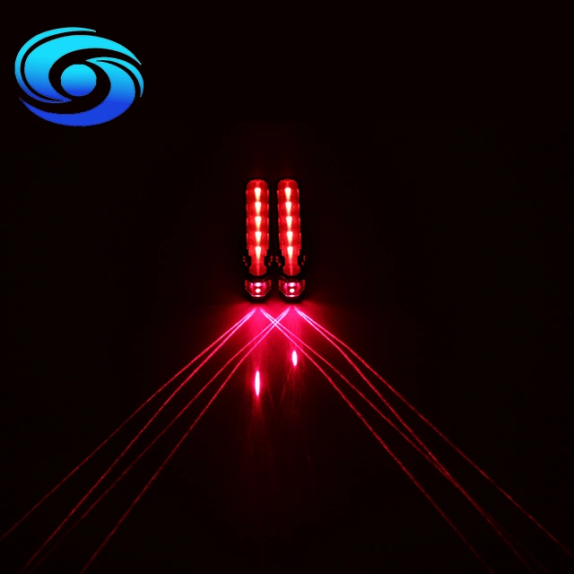 5 LED 2 Laser Beams Intelligent Bike Safety Rear Tail Light