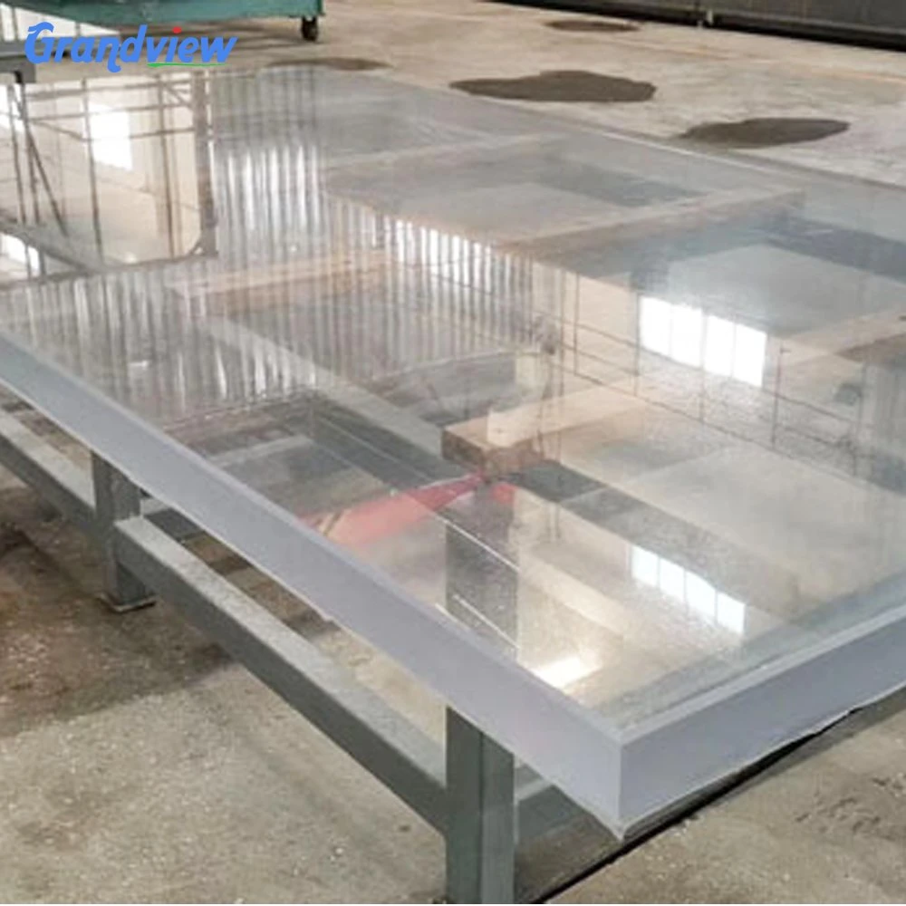 High Quality Clear Thick acrílico Piscina Folha exterior acrílico Vidro de painel para piscinas