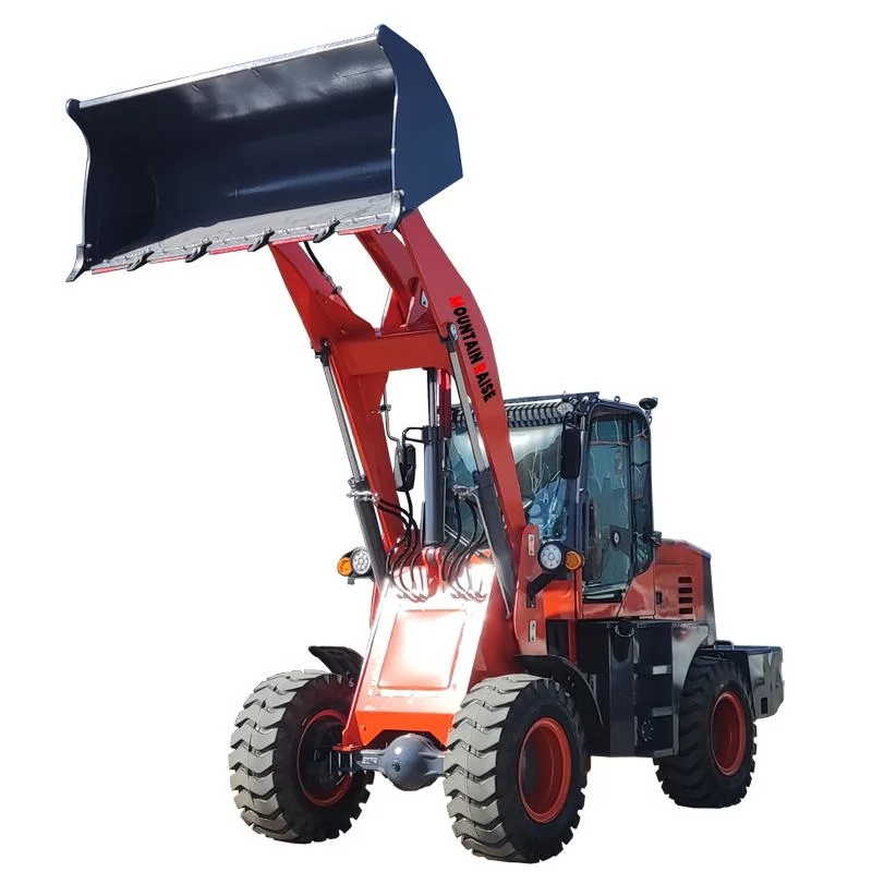 Sistema hidráulico y con tracción en las cuatro ruedas 2ton Payloader 1cbm Wheel Cargador