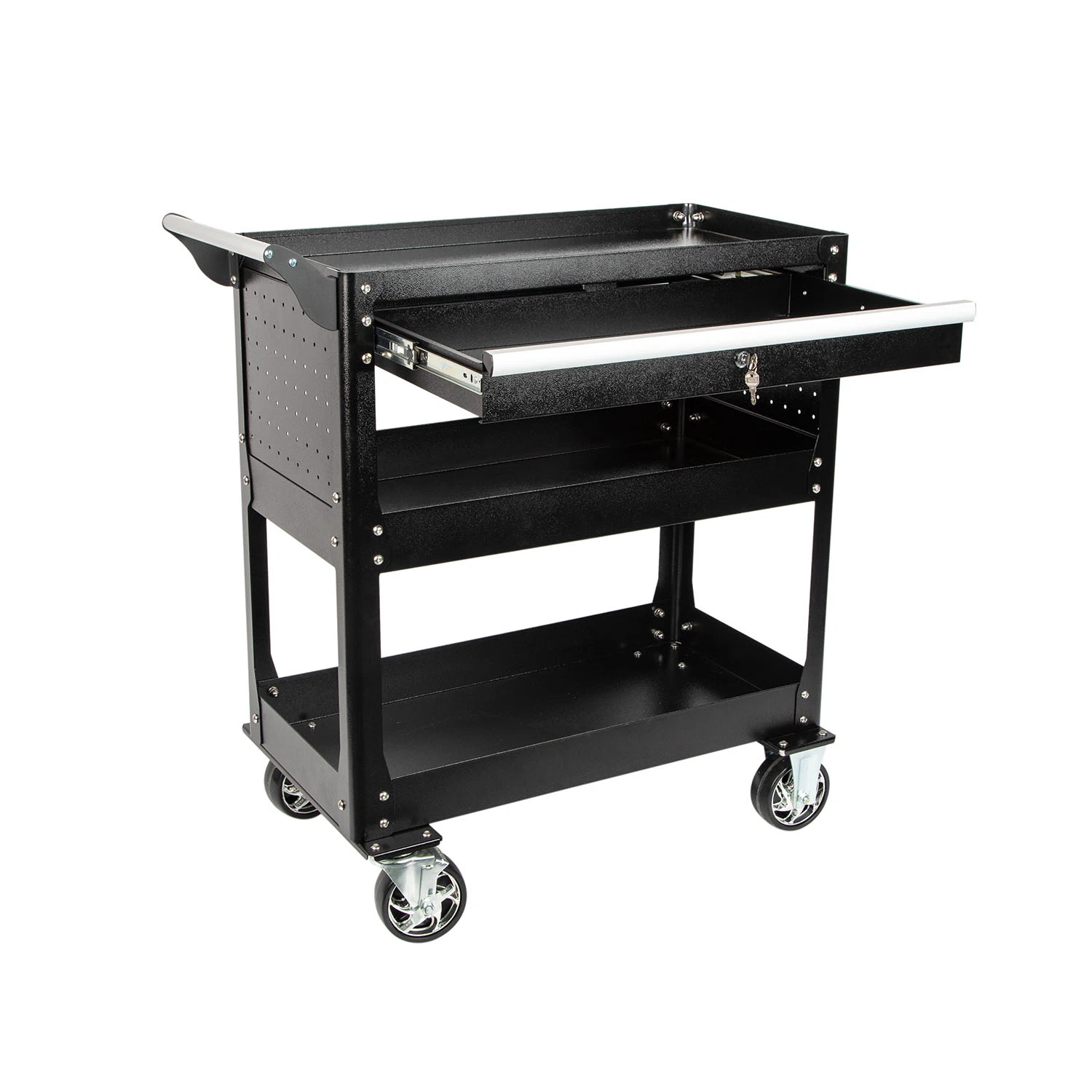 3 Tier Rolling Tool Cart with Wheels and Utility Drawers