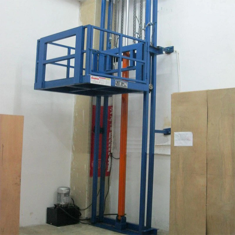 Wall Mounted Warehouse Guide Rail Cargo Lift Vertical Freight Elevator Lifting Equipment