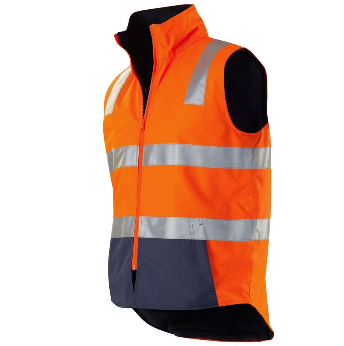 Veste deux tons orange/marine Armor haute visibilité, imperméable réversible Gilet de musculation pour homme, gilet de chasse