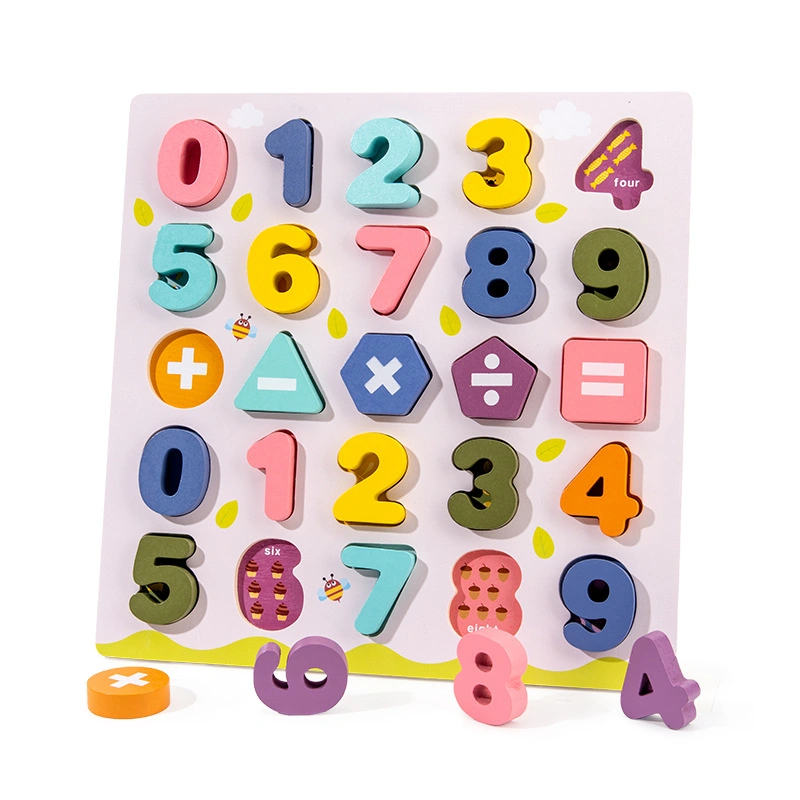 Wooden Colorful Letters and Numbers Cognitive Matching Puzzles Educational Toy for Infants and Children Early Childhood Education Kids Toy