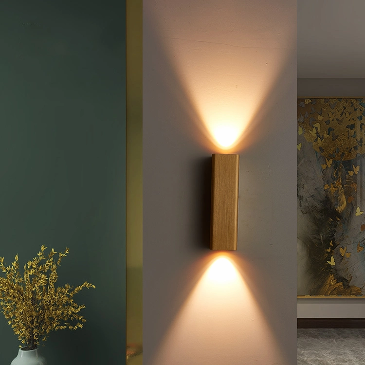 Hotel de diseño de oro de 12 vatios de forma cuadrada de la luz de pared Lámparas de leds