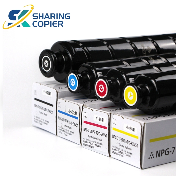 Toner a cores G71 NPG-71 GPR-55 C-Exv51 compatível para Canon IR C5535 5540 5550 5560