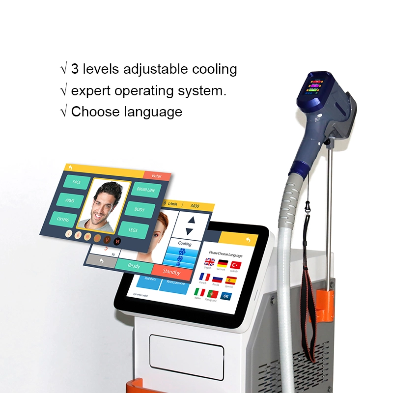 Pain-Free Handle Portable Full Body Fashion Hair Removal 808nm Diode Cool Laser Beauty Equipment