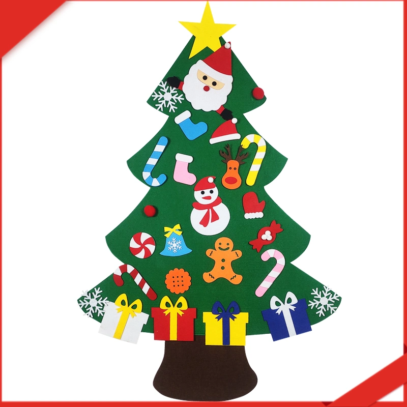 Árbol de Navidad DIY con 26 ornamentos desmontables regalos de Navidad para Decoración colgante de pared para puerta de niños