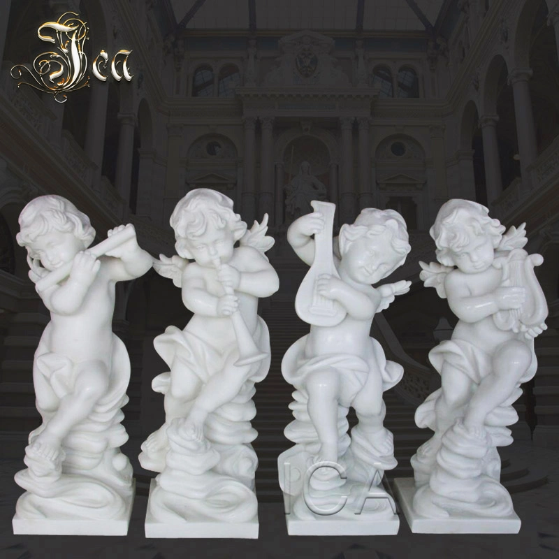 Hot Sale Marble Product Little Angel Boy Kissing Girl Statue