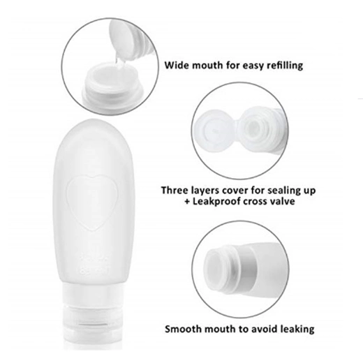 38ml/60ml/80ml Travel Silicone Foldable Squeeze Tube Toiletry Cosmetic Bottle