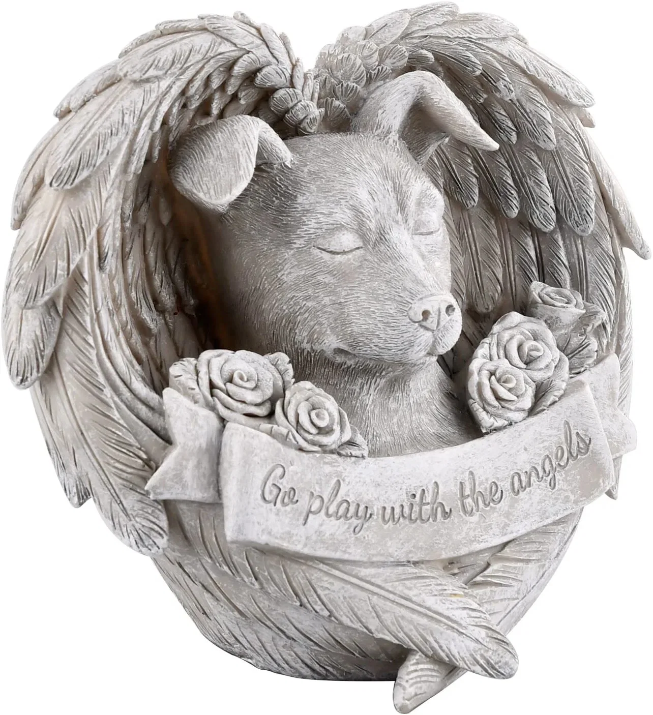 Perte de chien de sympathie Don Angel Statue commémorative de chien de résine