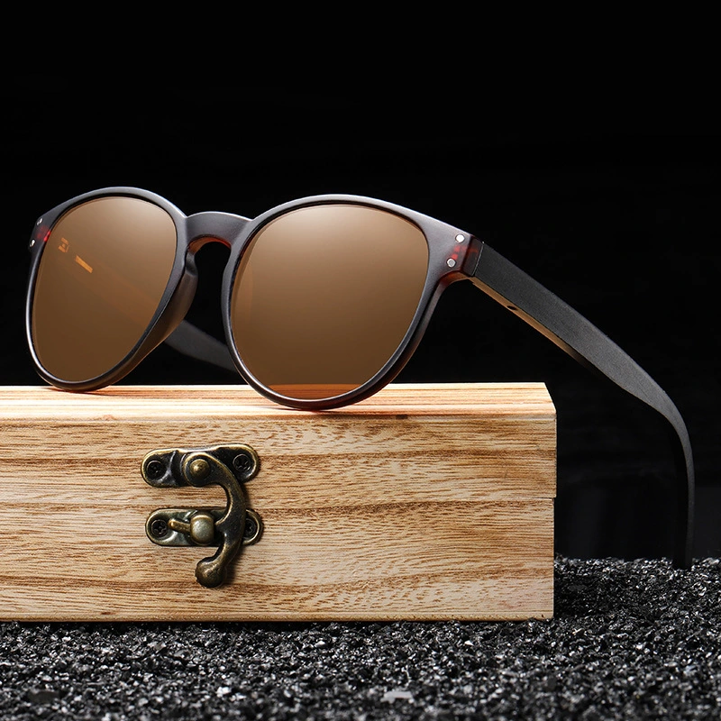 New Wholesale/Supplier Trend Fashion Retro Wooden Temple Sunglasses Men and Women UV400 Driving Sun Glasses