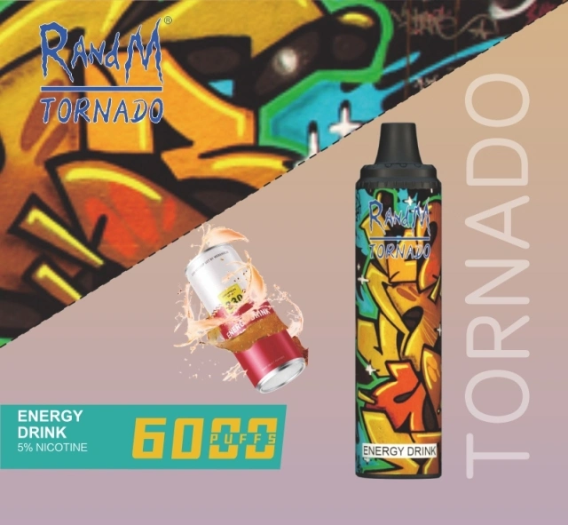 Original tornade Randm 6000 inhalations voyant inférieur de 5 % de la nicotine sel éclatant d'E-Vape stylo jetable de jus