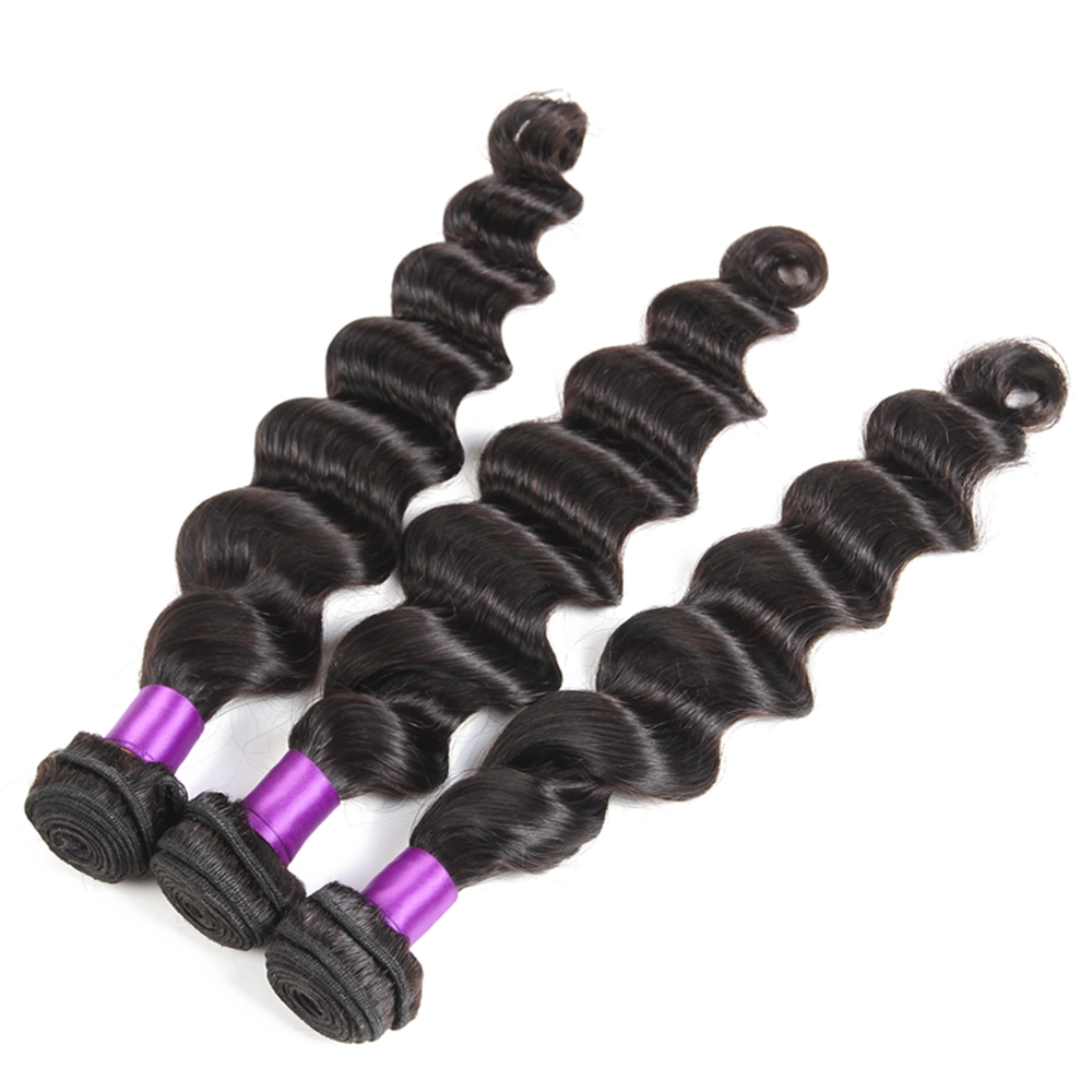 Kbeth Women New Fashion Machine Double Weft Weaving Loose Wave Bundles Real 100% Human Hair for Fashion Show