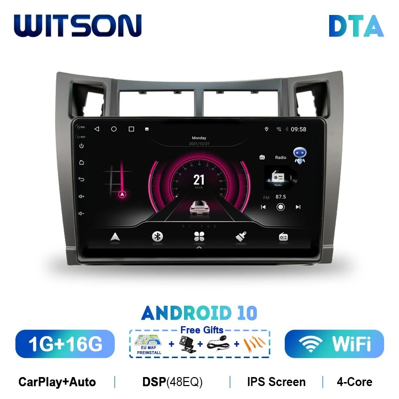 [ويتسون] [أندرويد] 11 سيارة وسائط متعددة لتويوتا [ياريس] 2008 2009 2010 2011 Ai Voice CarPlay Navigation WiFi GPS 2 DIN الراديو التلقائي