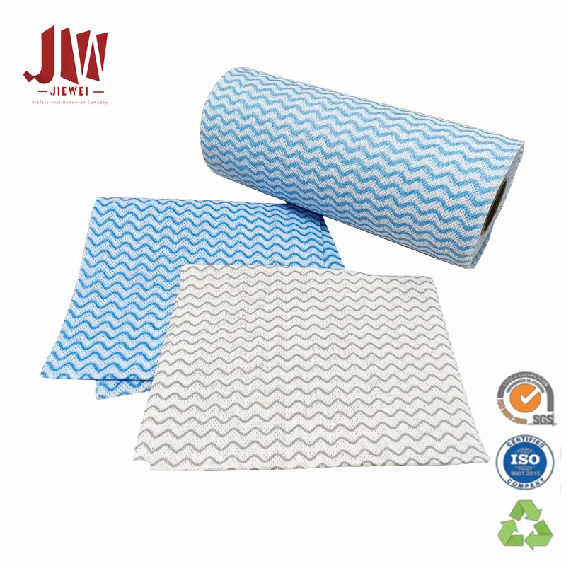 Absorbent Cleaning Cloth Non Woven Spunlace Viscose Fabric Blue Spunlace Wipe Fabric Blue