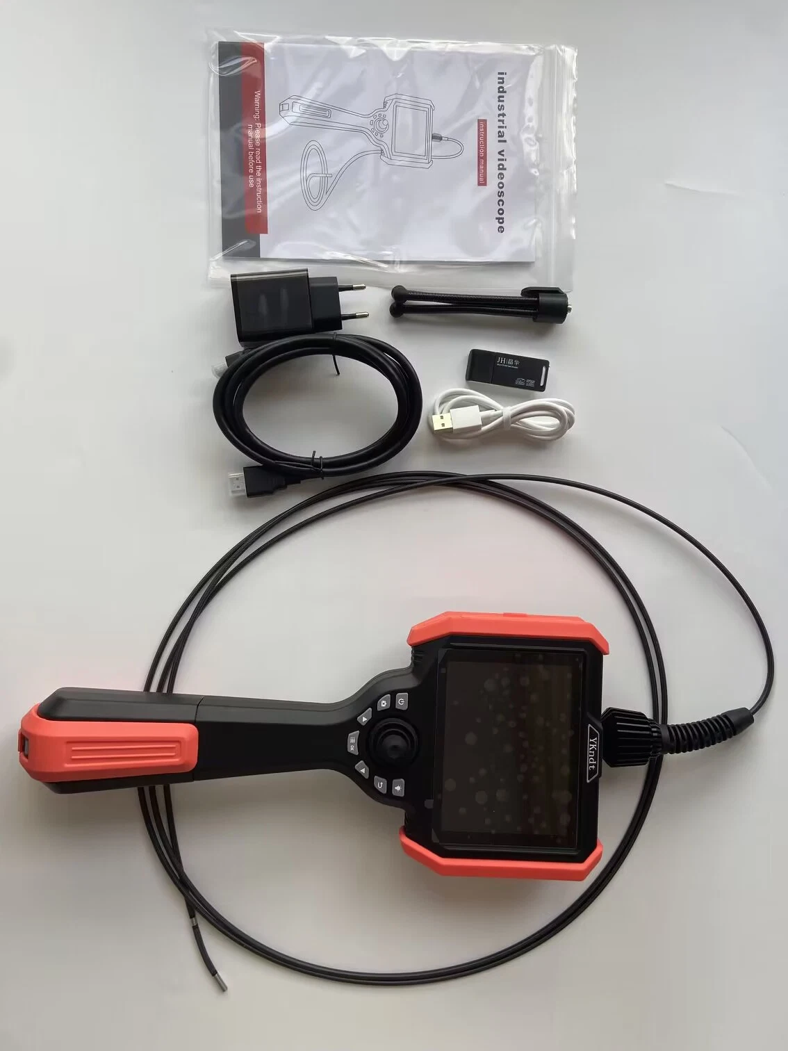 Cámara de inspección boroscopio Indsutrial flexible con 5 pulgadas de pantalla, la articulación de la palanca de mando de 360 grados, 3mts de cable de prueba, la lente de la sonda de 4 mm.