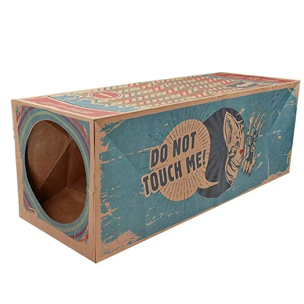 Funny Cat Tunnel Toy Foldable Holes House Kitten Kraft Paper Tunnel Cave Hide and Seek Toys for Cats Pet Interactive Toys