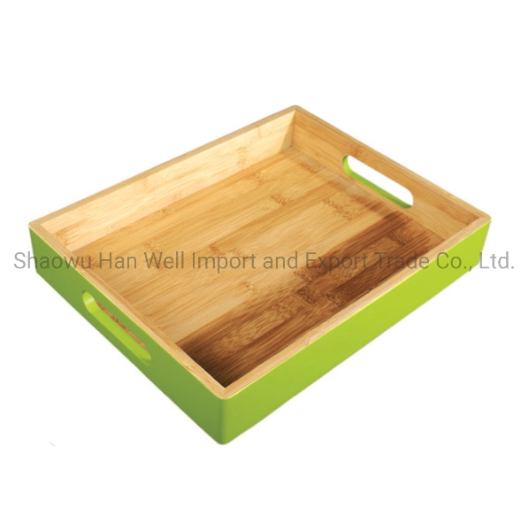 Decoração de mesa Acacia Madeira Square servindo pratos conjunto