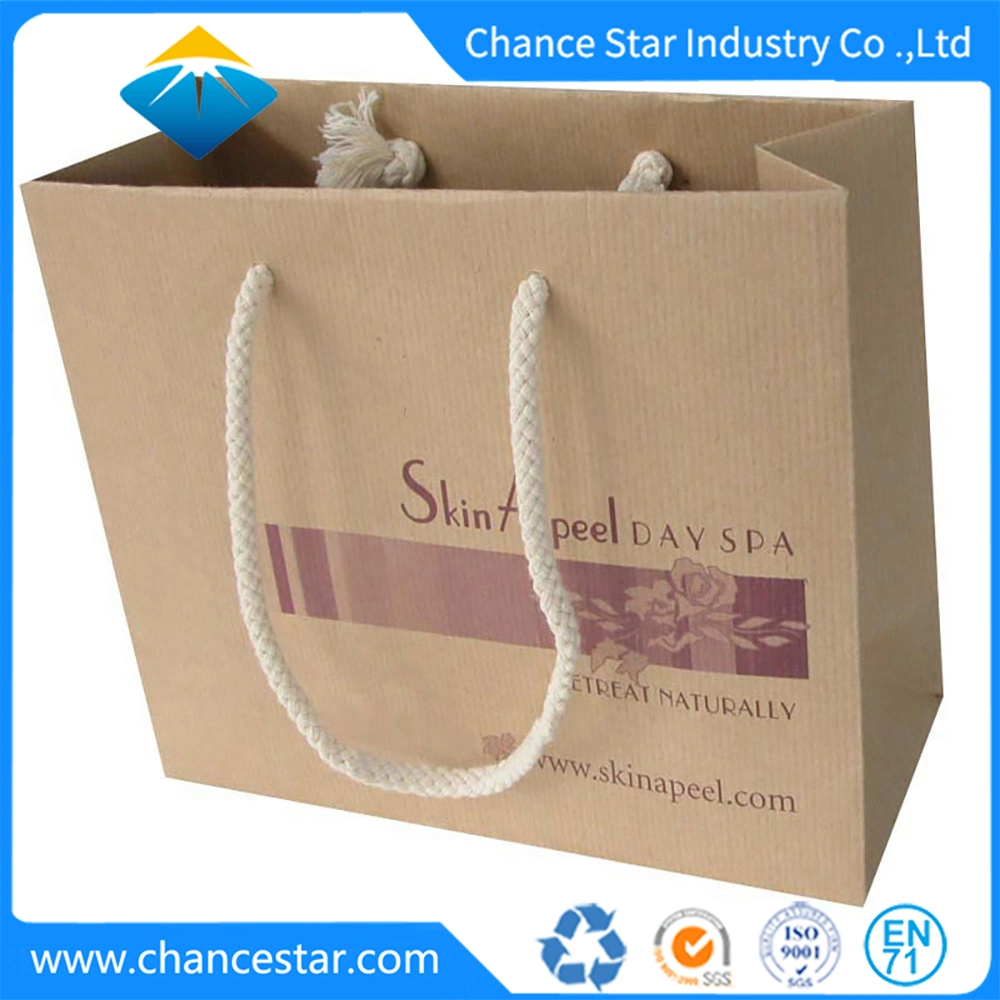 Customised Brown Kraft Paper Packaging Bags with Printed Logo