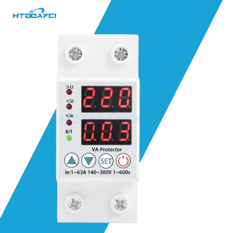 Place de l'inventaire monophasé sur et sous tension l'affichage numérique du protecteur de courant et tension réglable au cours de réinitialisation automatique et sous tension 40A 63A