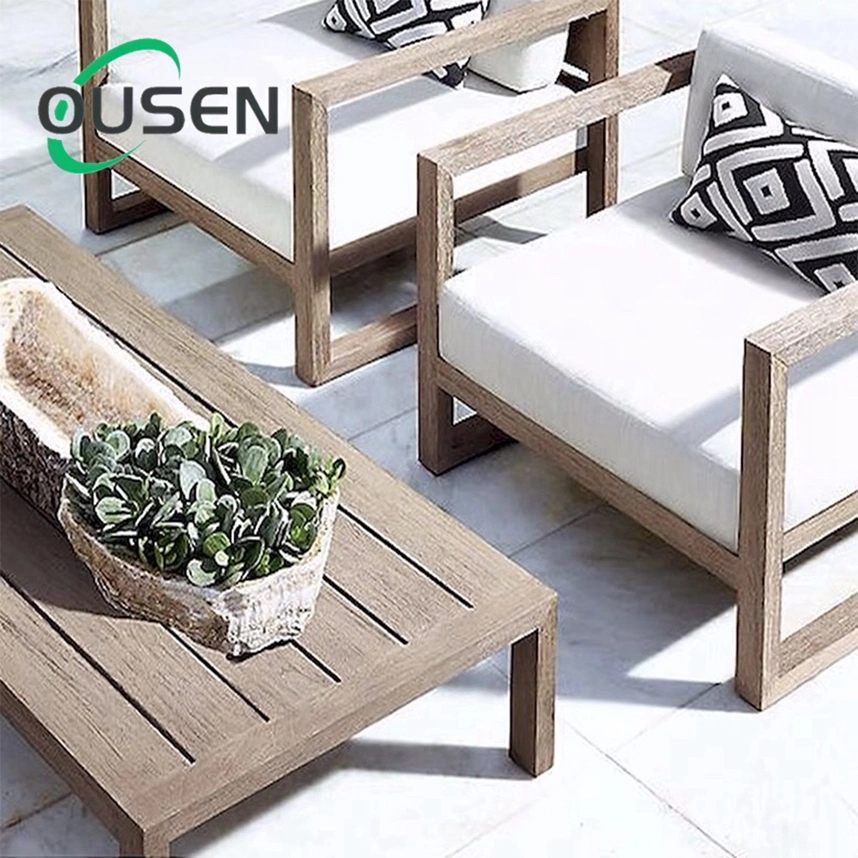 Cheap High Quality Outdoor Other Rattan Furniture Ratten Patio Couch Teak Wood Garden Sofa Set