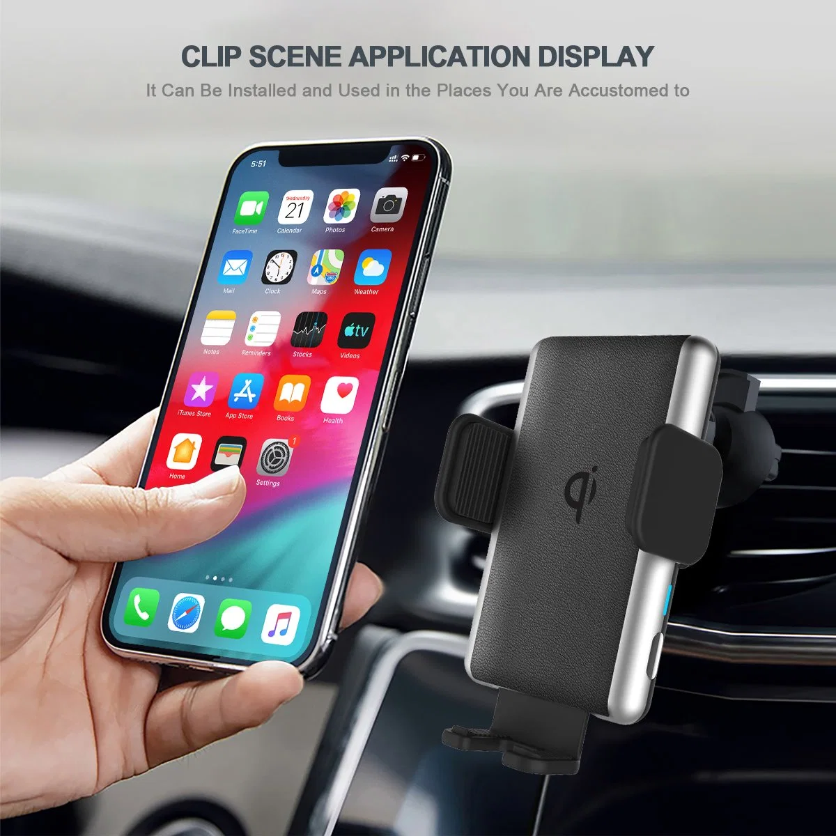 Top Sellers 2022 for Amazon 15W Auto Sensor Car Mount Wireless Car Charger