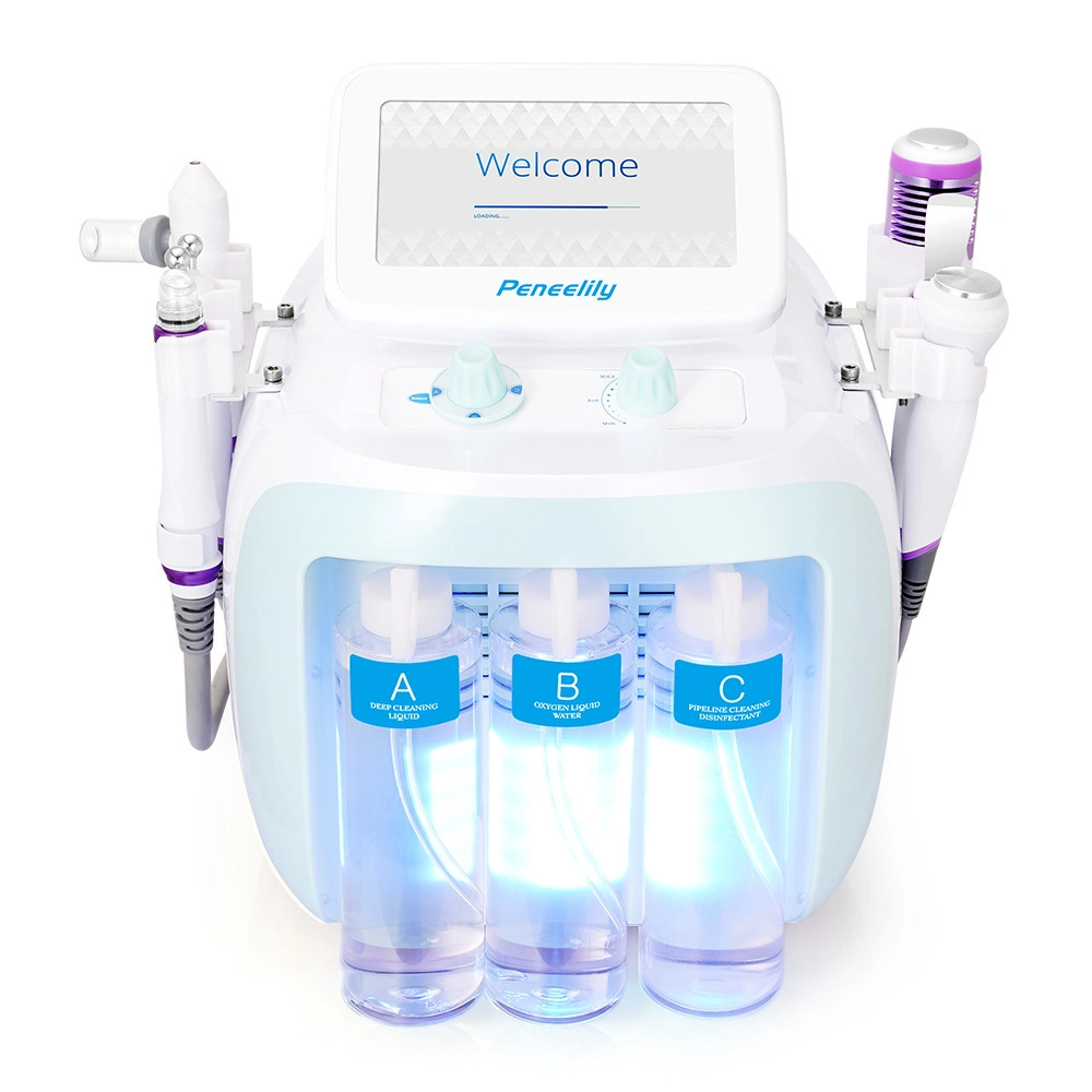 6 en 1 Hydro Limpieza Profunda Facial Hidratante Hydrodermabrasion multifuncional Accesorios Equipos de belleza