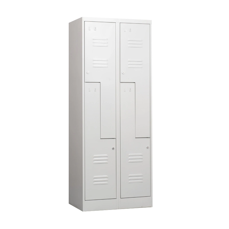 Changing Room School Z-Shape Compartment Staff Steel Double Door Gym Metal Locker