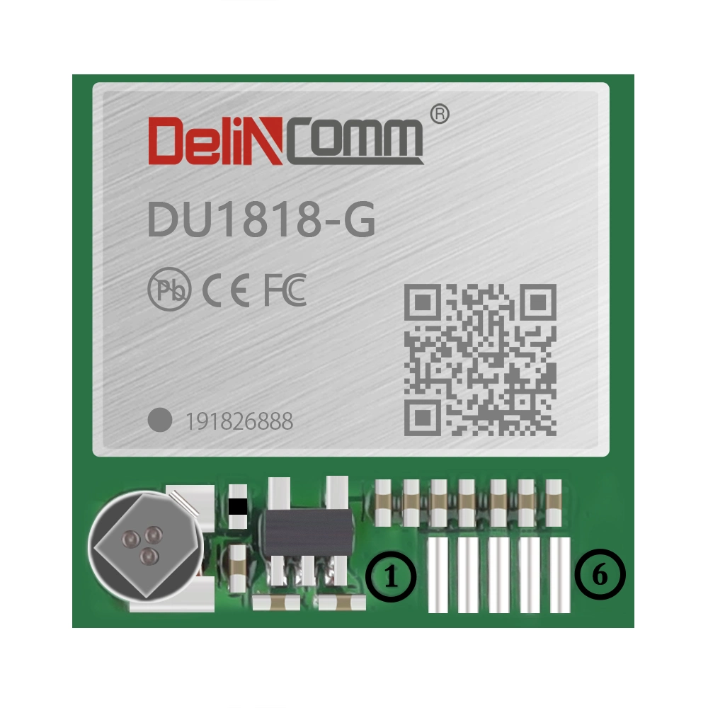 Delincomm Du1818-G Uart/Ttl Compact Nmea-0183 Patch Gnss with U8 Chip Set GPS&Glonass Module Antenna