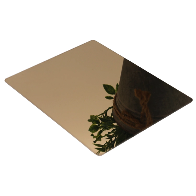 Widely Use 304 4X8 0.8mm Mirror Panel PVD Sheet Decorative Stainless Steel Plate for Kitchen Cabinet