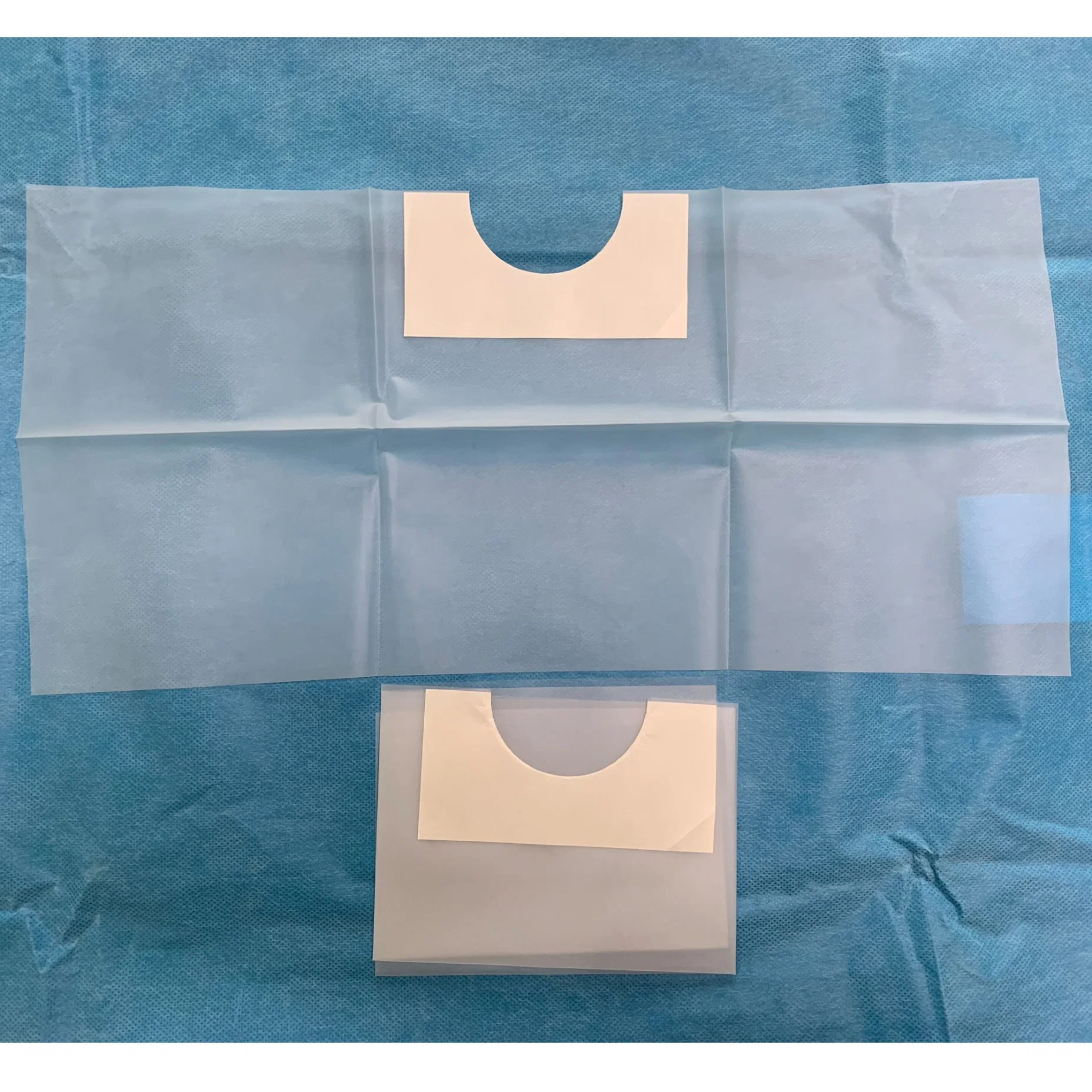 Disposable Surgical Adhesive Side Drape Blue Color