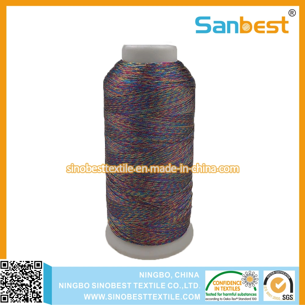 3 Plies Multicolor Metallic Embroidery Thread for DIY Crafts